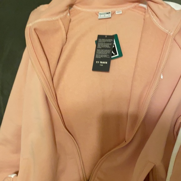 NWT Puma track jacket with zipper pink sand & white in color men size Large - Picture 6 of 10
